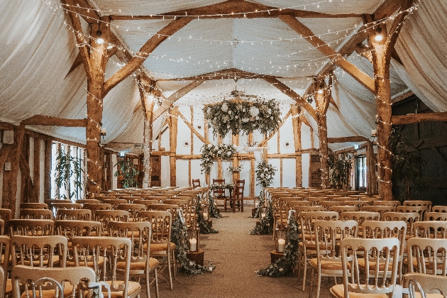 South Farm's rustic ceremony space 