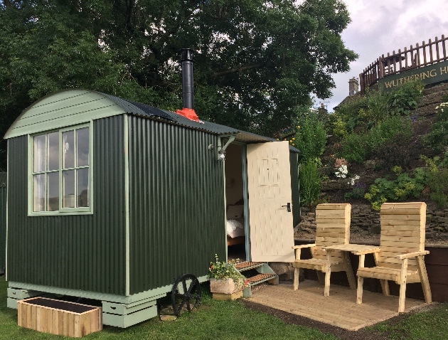 Exterior of shepherd's hut